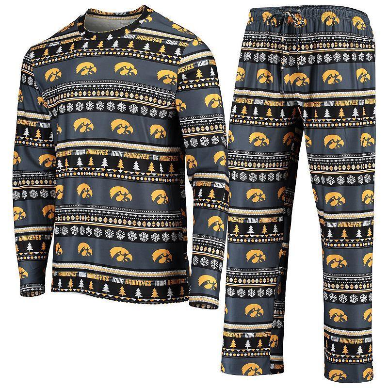 Mens Concepts Sport Iowa Hawkeyes Ugly Sweater Long Sleeve T-Shirt and Pants Sleep Set Product Image