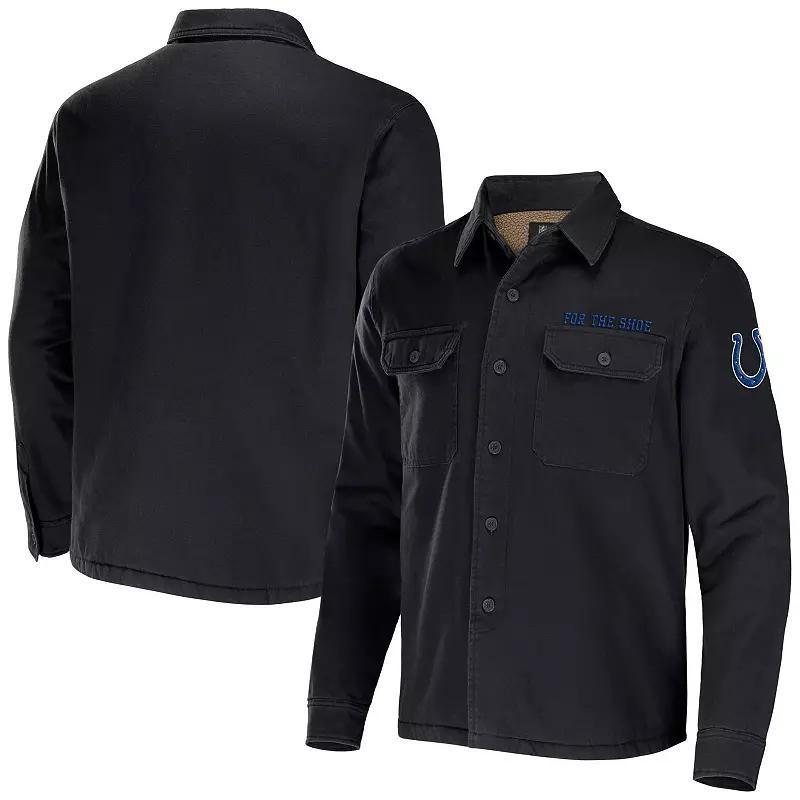Men's NFL x Darius Rucker Collection by Fanatics Black Baltimore Ravens Canvas Button-Up Shirt Jacket, Size: XL Product Image