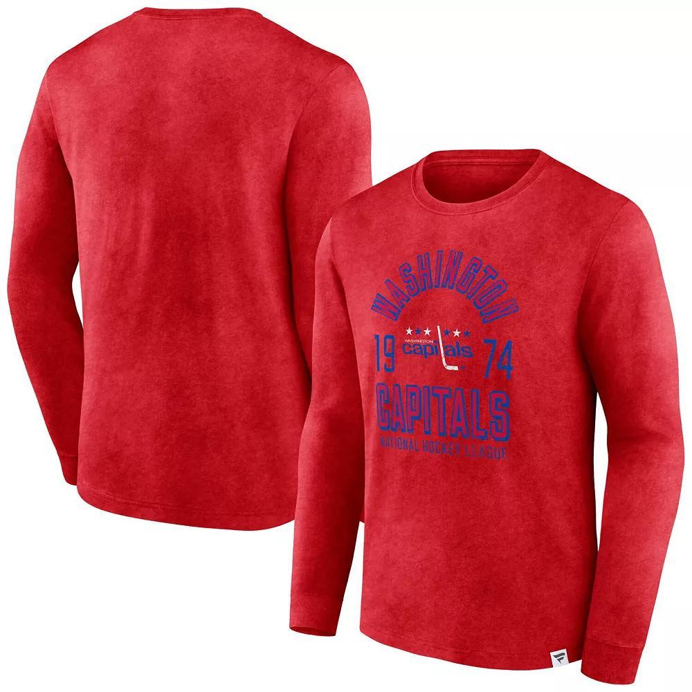 Men's Fanatics Branded Heather Red Washington Capitals Keep The Zone Long Sleeve T-Shirt, Size: 3XL Product Image