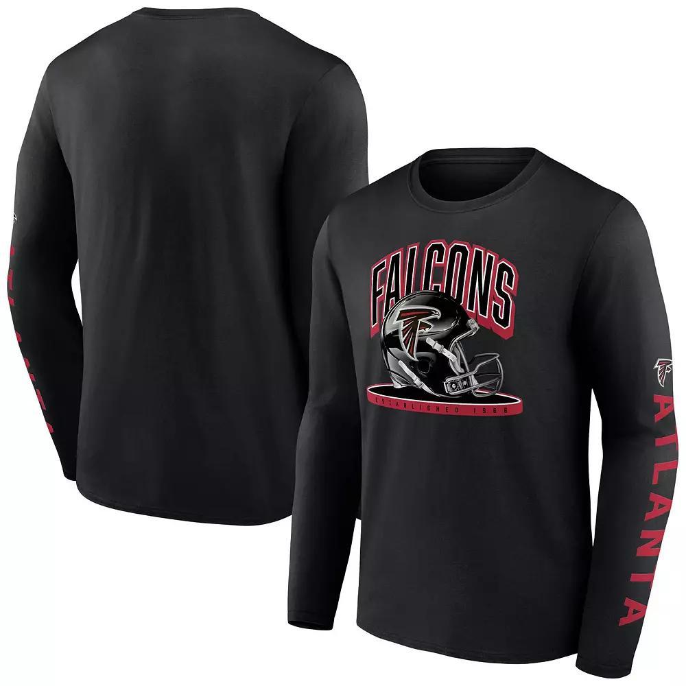 Men's Fanatics Branded  Black Atlanta Falcons Helmet Platform Long Sleeve T-Shirt, Size: Small Product Image