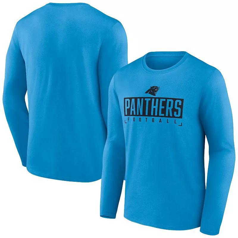 Mens Fanatics Blue Carolina Panthers Big and Tall Wordmark Long Sleeve T-shirt Product Image