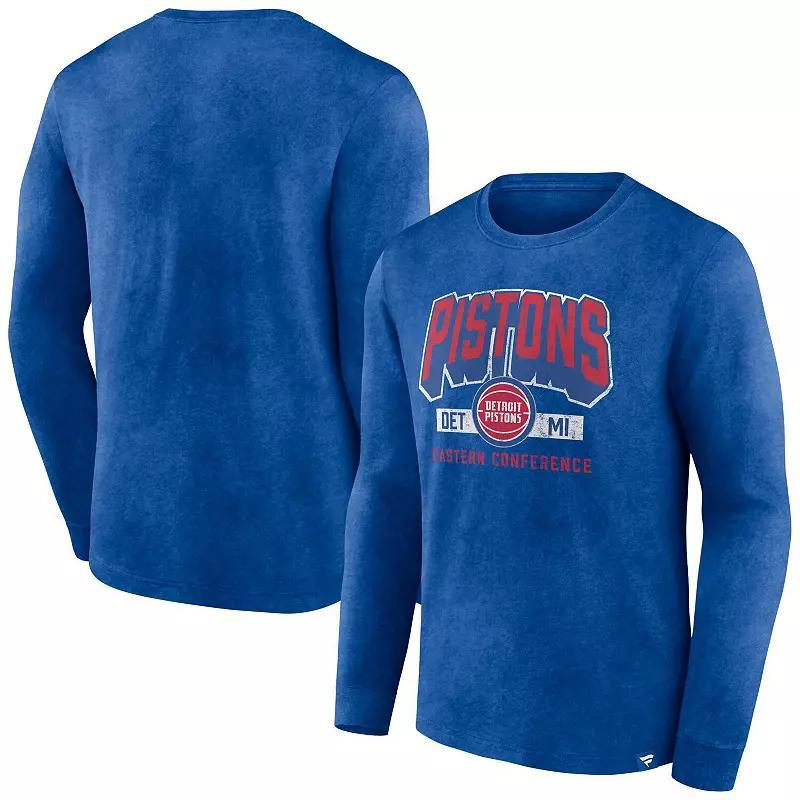 Men's Fanatics Branded Heather Navy Washington Wizards Front Court Press Snow Wash Long Sleeve T-Shirt, Size: 2XL, Wiz Blue Product Image