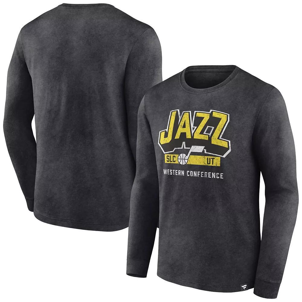 Men's Fanatics Branded Heather Royal Golden State Warriors Front Court Press Snow Wash Long Sleeve T-Shirt, Size: 3XL, Blue Product Image