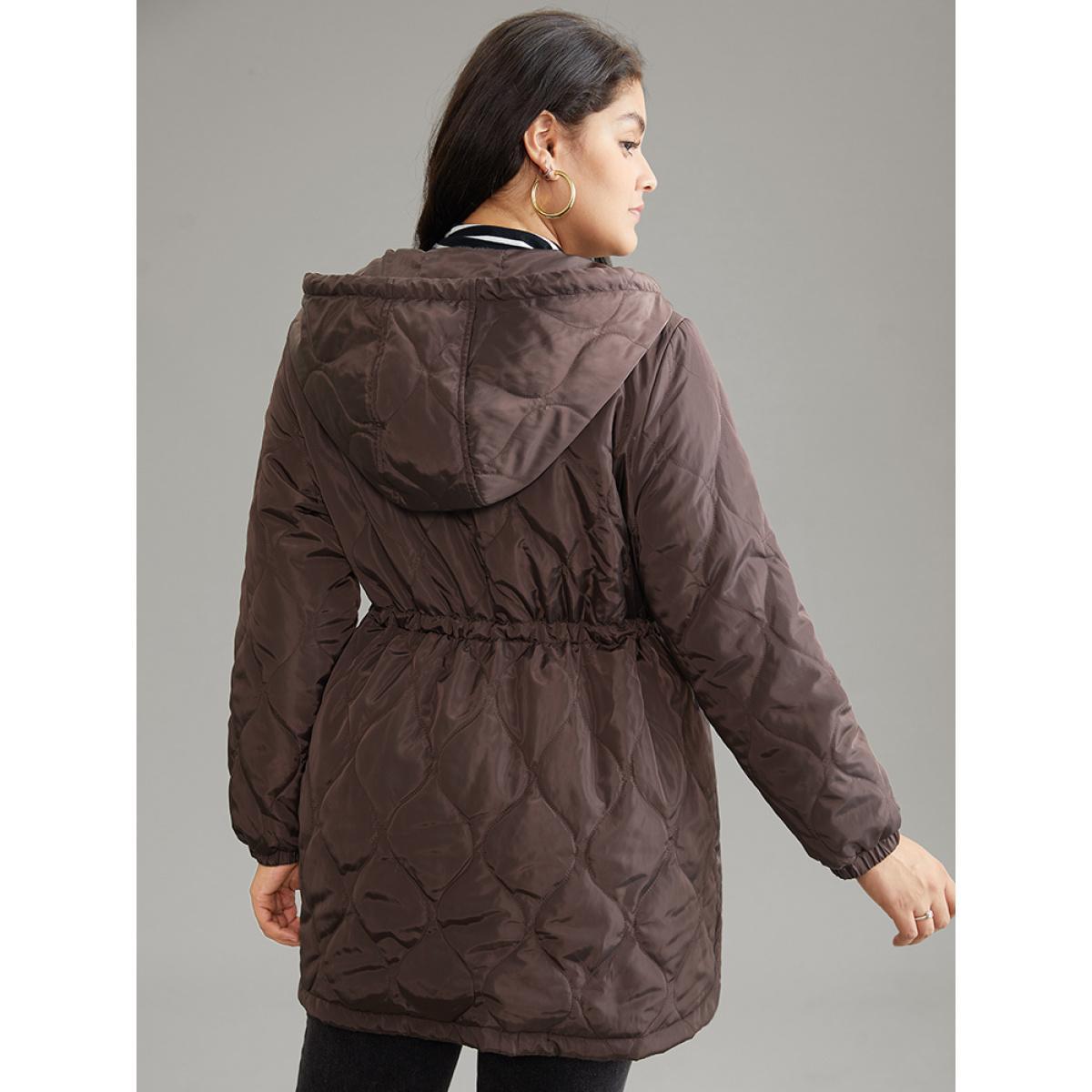 Plus Size Women Everyday Plain Lined No stretch 26/4X Pocket Casual Cotton Jackets BloomChic Product Image