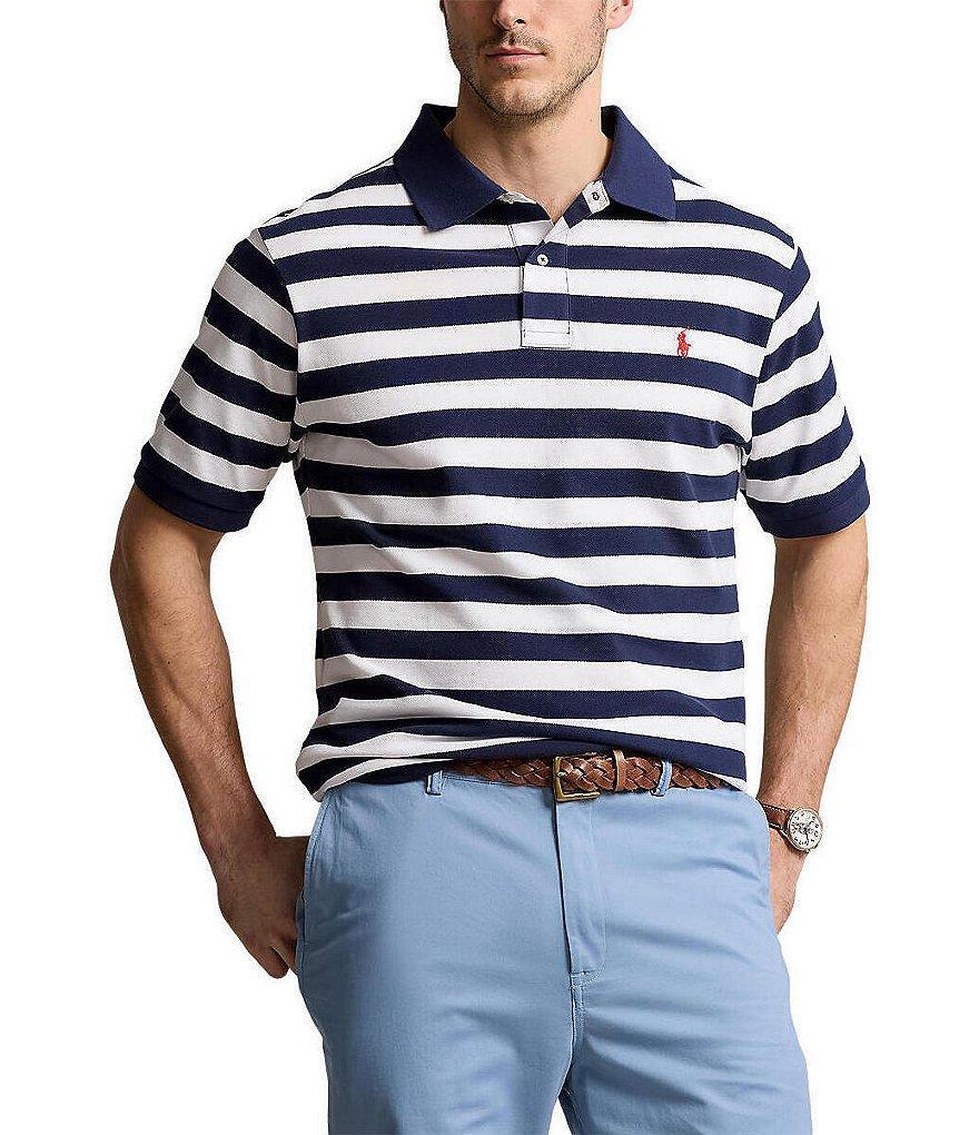 Polo Ralph Lauren Classic Fit Striped Mesh Short Sleeve Polo Shirt Product Image