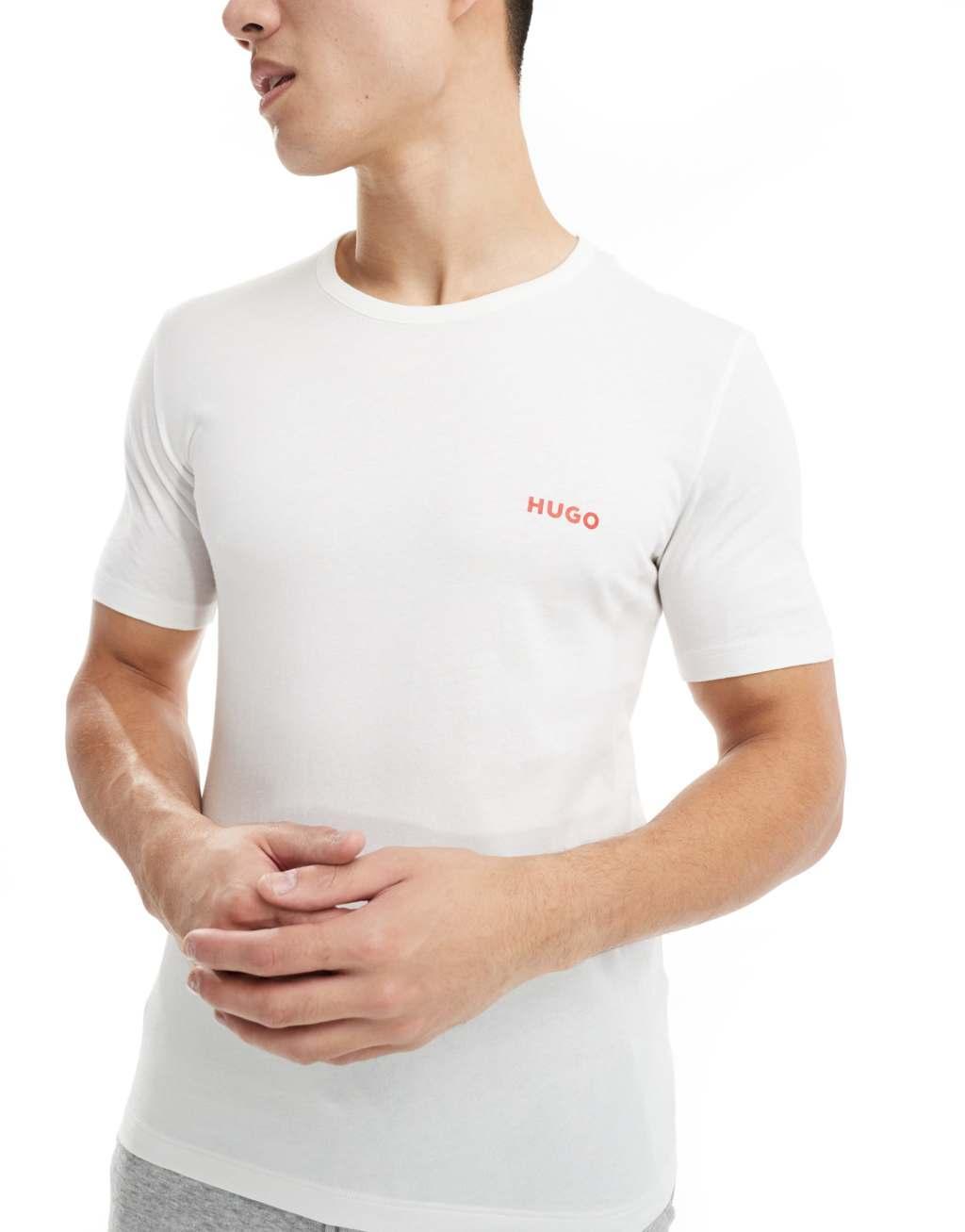 HUGO Bodywear triplet pack t-shirt in white Product Image