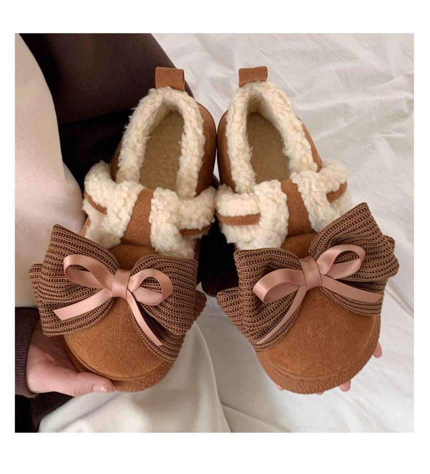 Bow Fleece-Lined Slip-Ons Product Image
