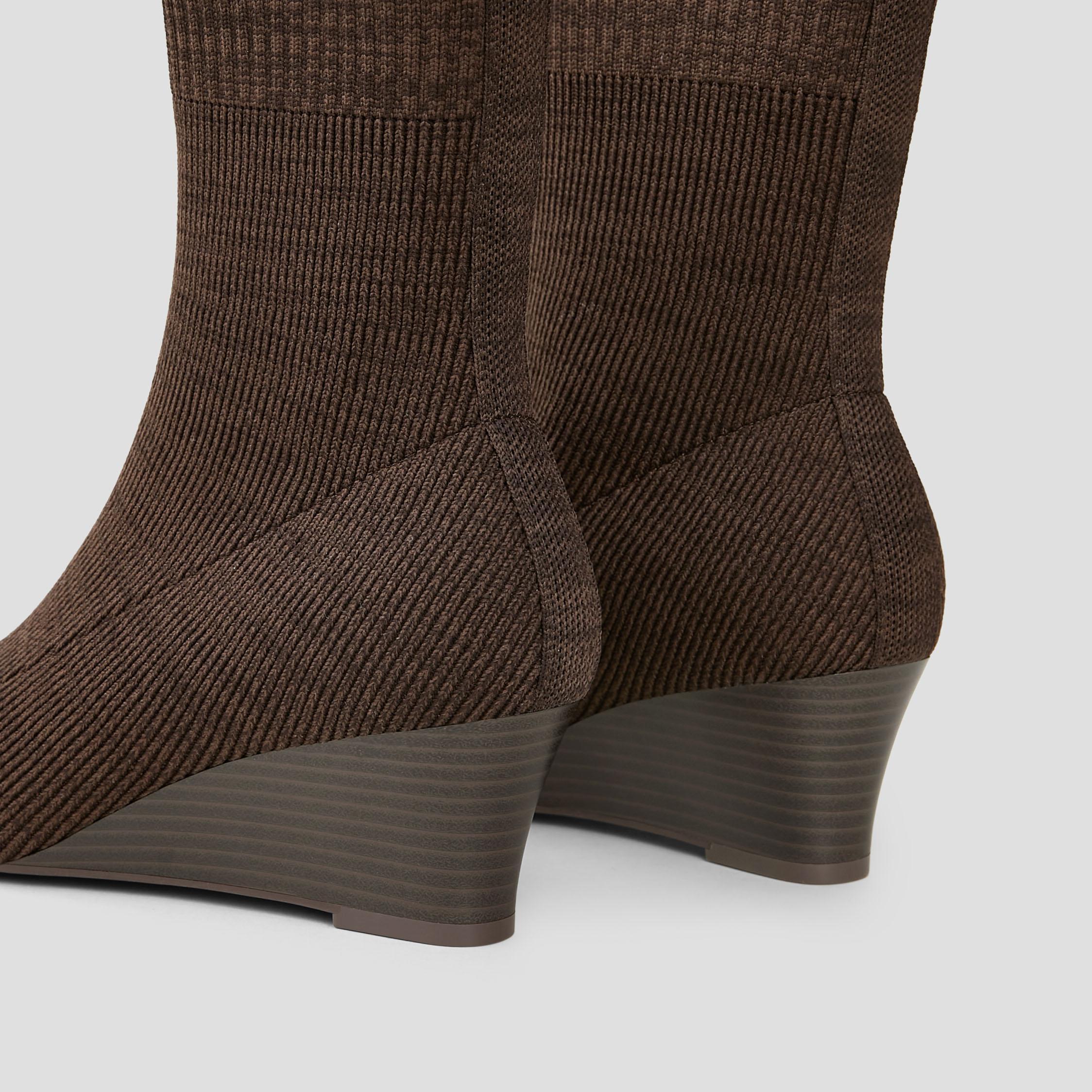 Square-Toe Water-Repellent Heeled Boots (Rafaella) Product Image