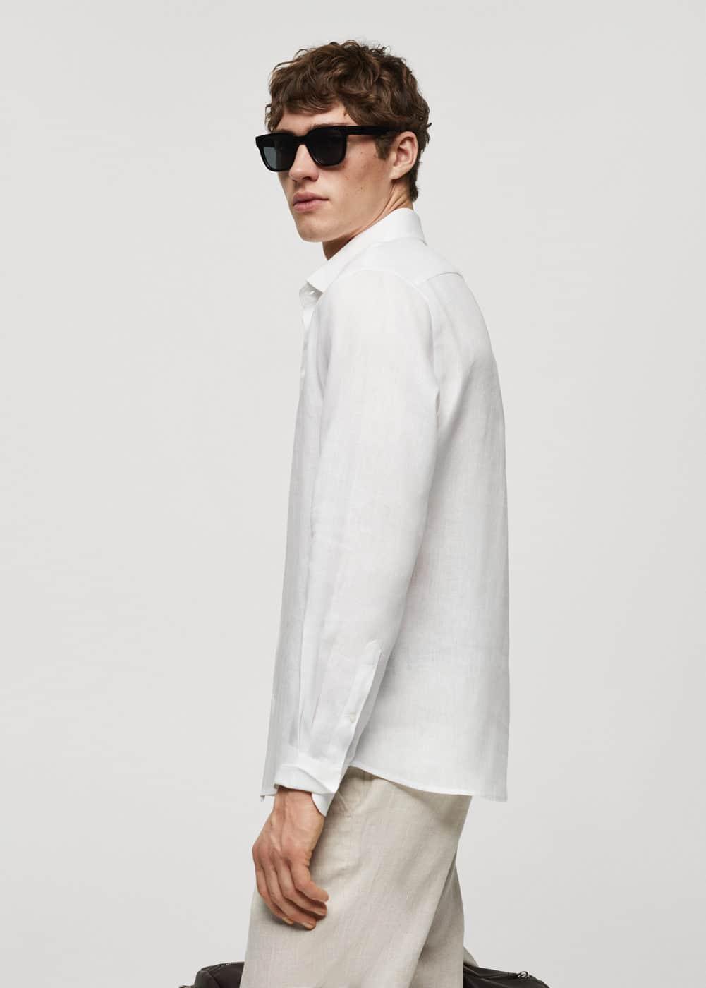 Mango Mens Linen Shirt Product Image