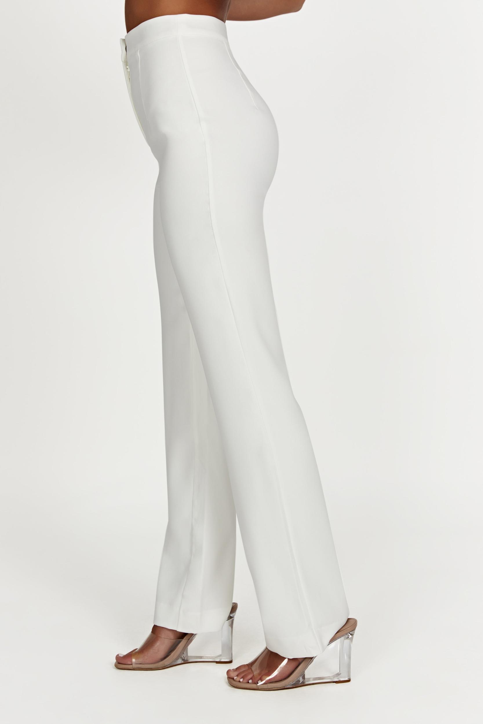 Allanah Straight Leg Pant - White Product Image