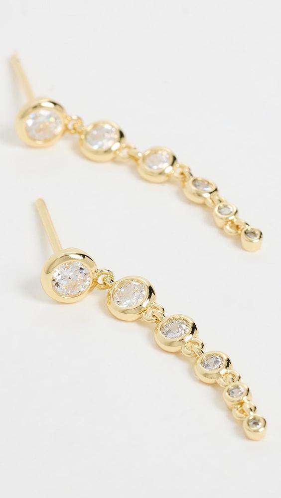 By Adina Eden Cubic Zirconia Bezel Graduated Drop Stud Earrings | Shopbop Product Image