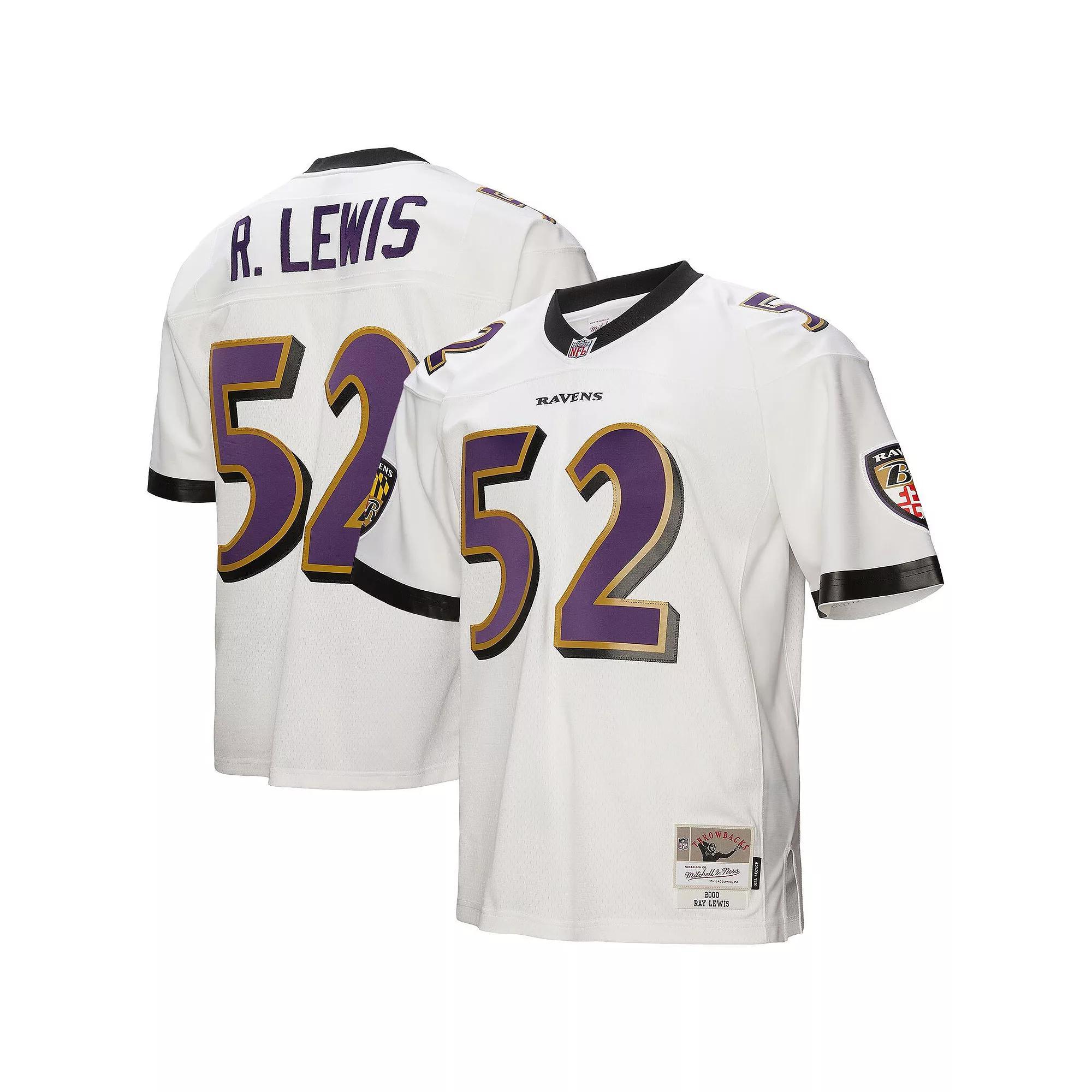Men's Mitchell & Ness Ray Lewis White Baltimore Ravens 2000 Legacy Replica Jersey, Size: 4XL Product Image
