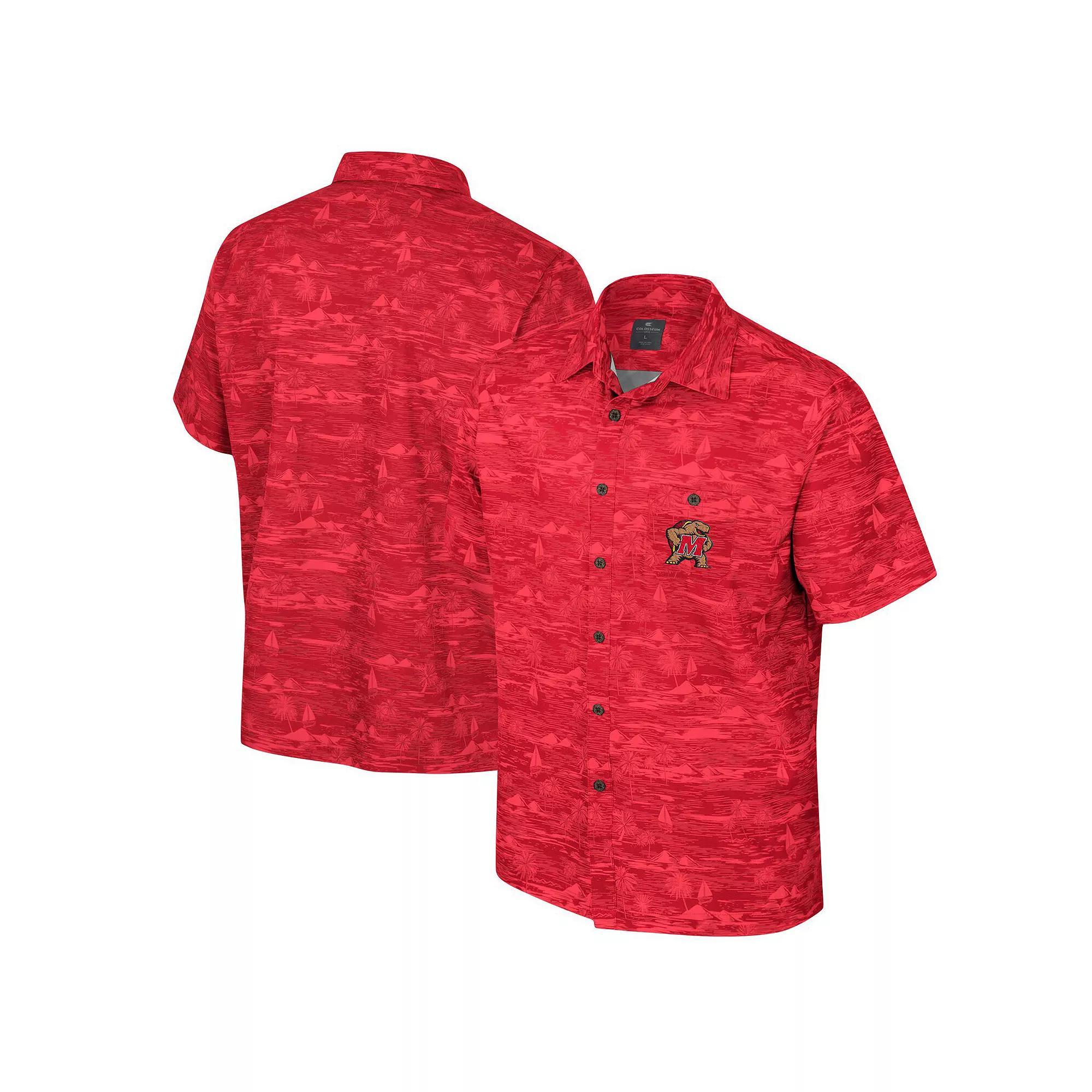 Men's Colosseum Cardinal Arkansas Razorbacks Ozark Button-Up Shirt, Size: Medium, Red Product Image
