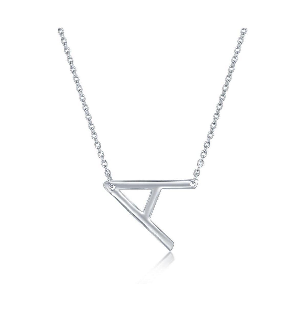 Sterling Silver Sideways Initial Necklace, Womens Sterling B Product Image