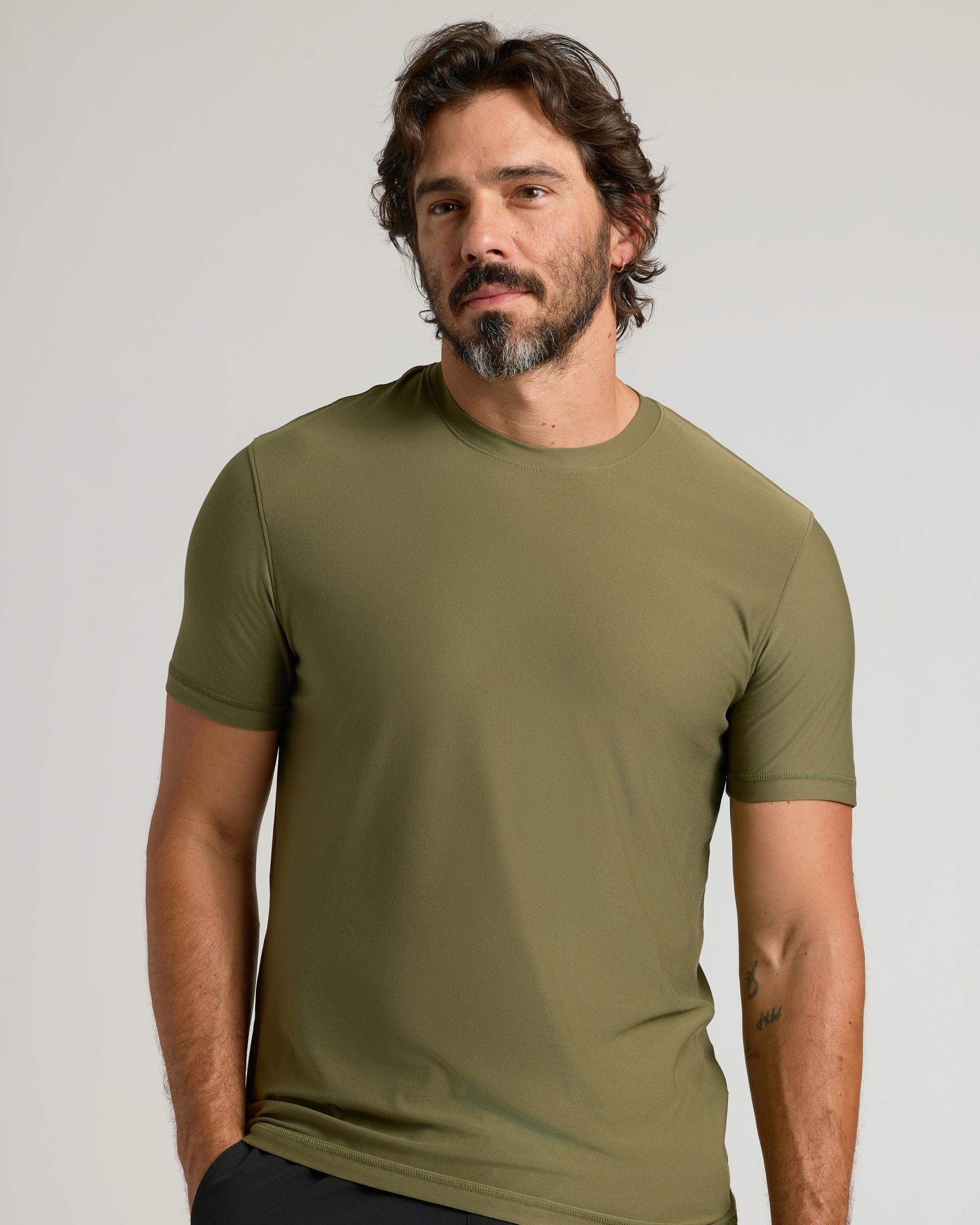 Military Green Active Crew Neck Tee Product Image