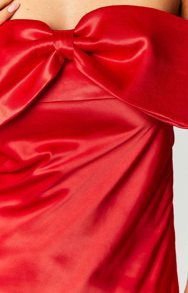 Lyla Red Off Shoulder Mini Dress Product Image