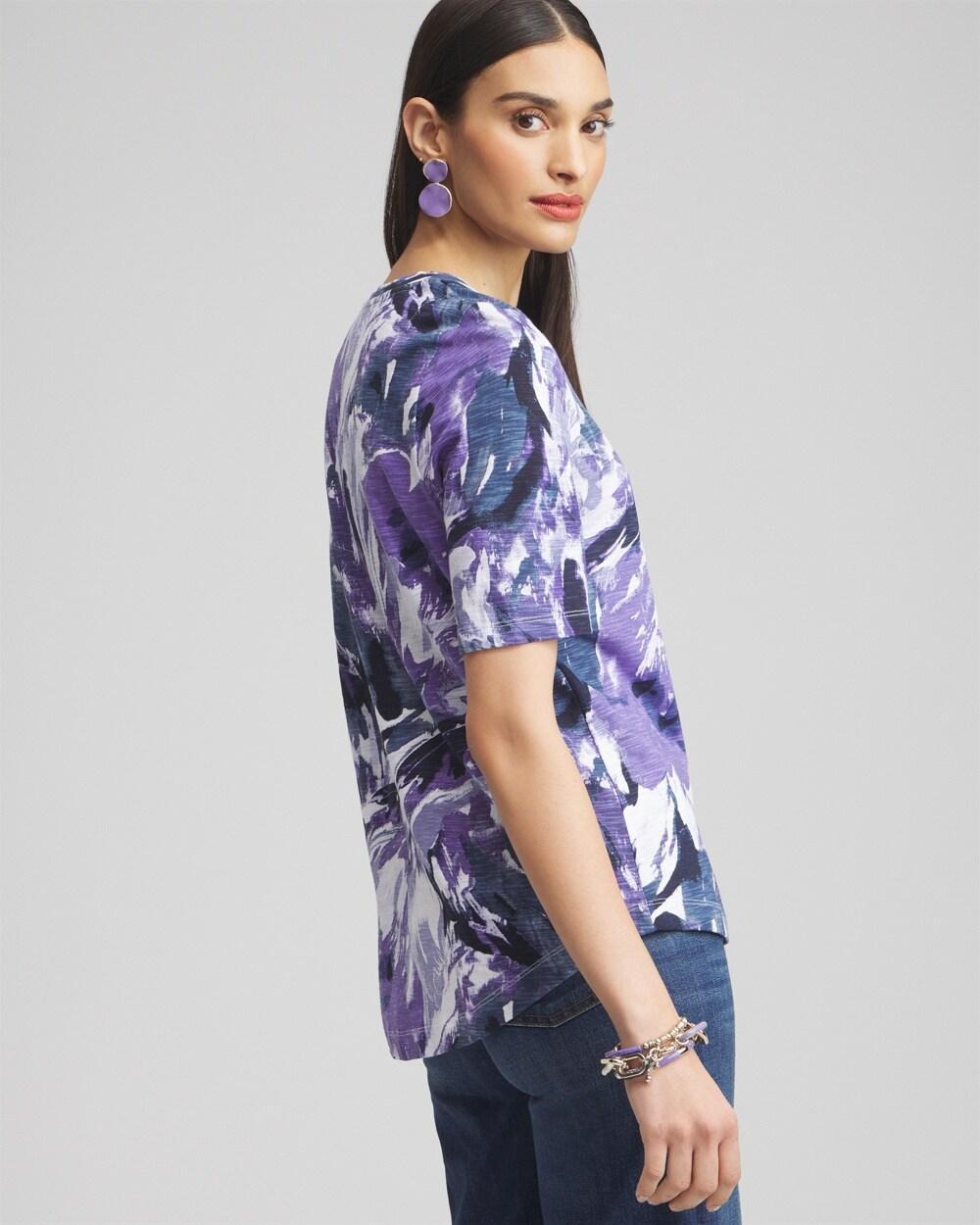 Floral Elbow Sleeve A-line Tee Product Image