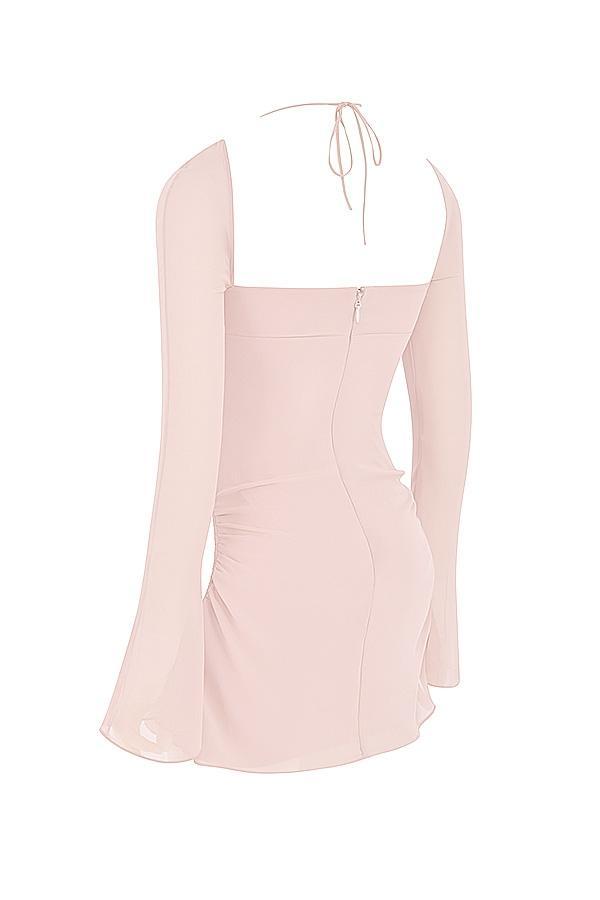 Baby  tangerine chiffon halter mini dress Product Image