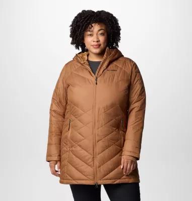 Plus Size Columbia Heavenly Long Hooded Jacket, Women's, Size: 2XL, Camel Brown Product Image