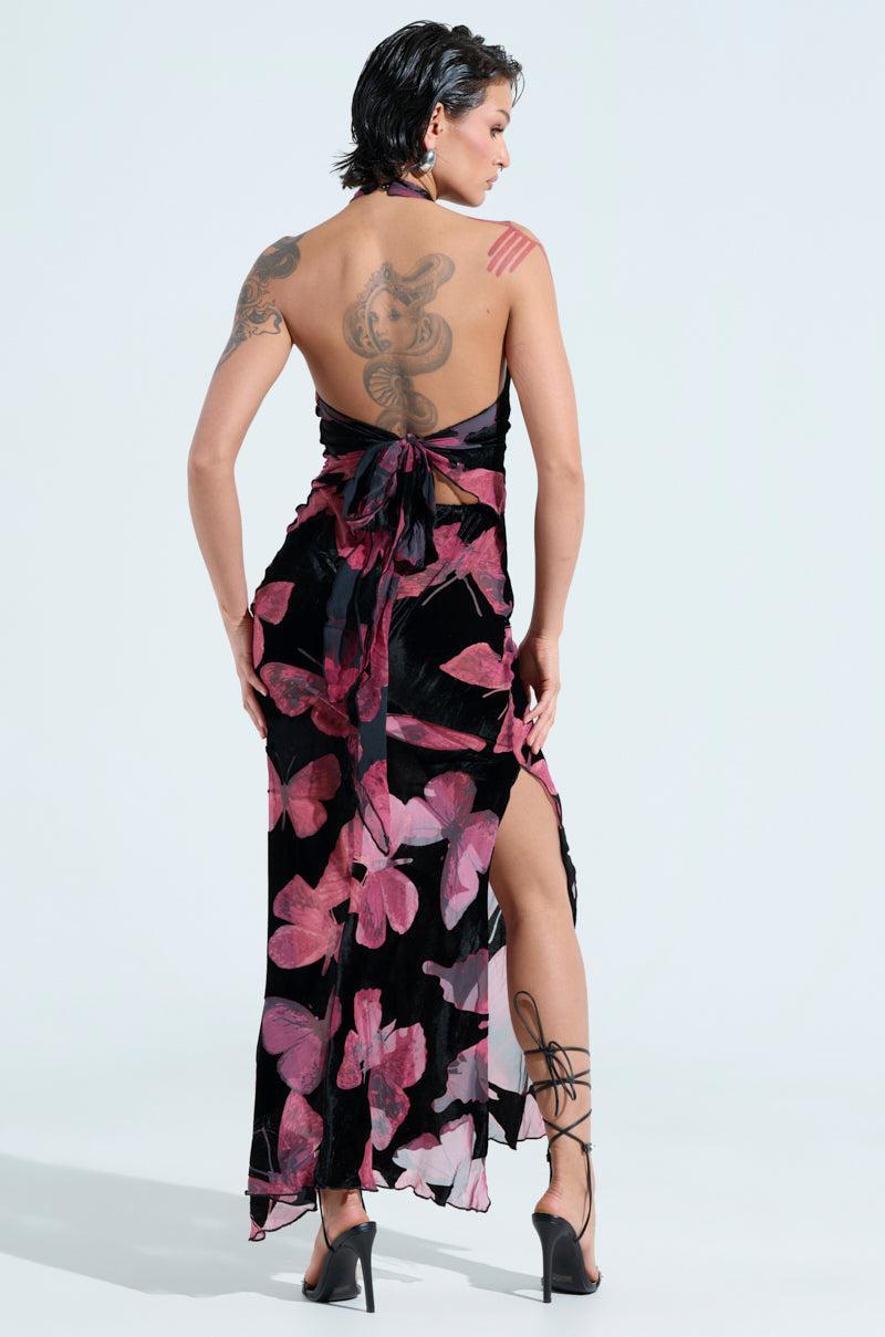 YOU GIVE ME BUTTERFLIES MESH MAXI DRESS Product Image