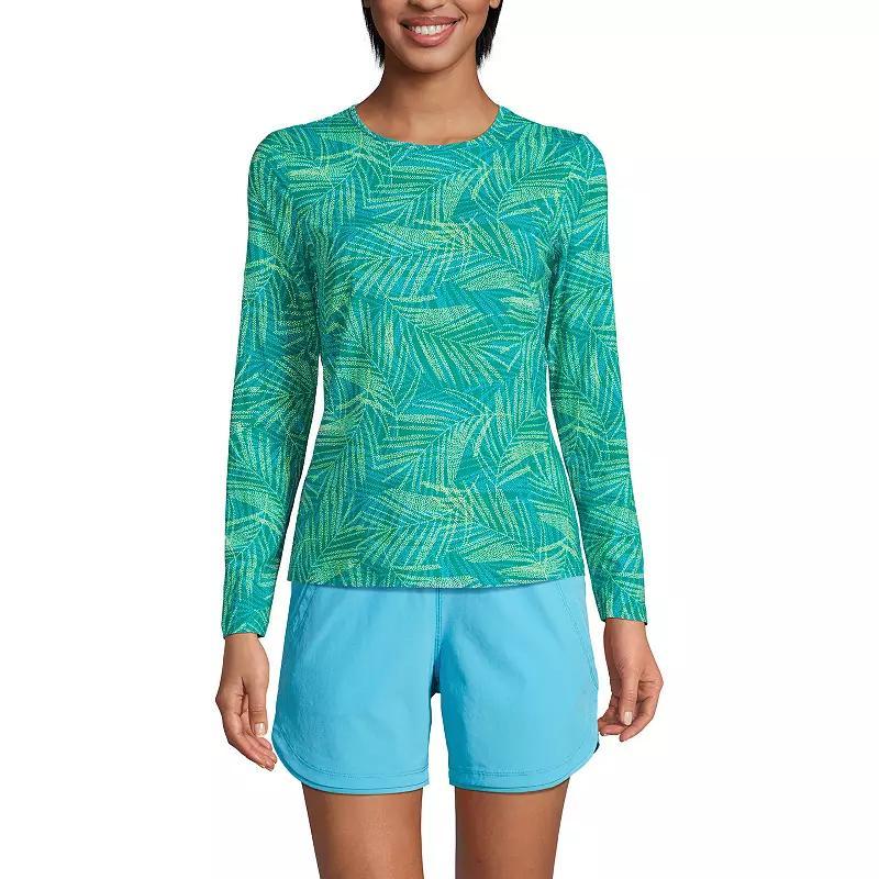 Petite Lands' End UPF 50 Long Sleeve Rash Guard, Women's, Size: XS Petite, Lily Floral Paisley Product Image