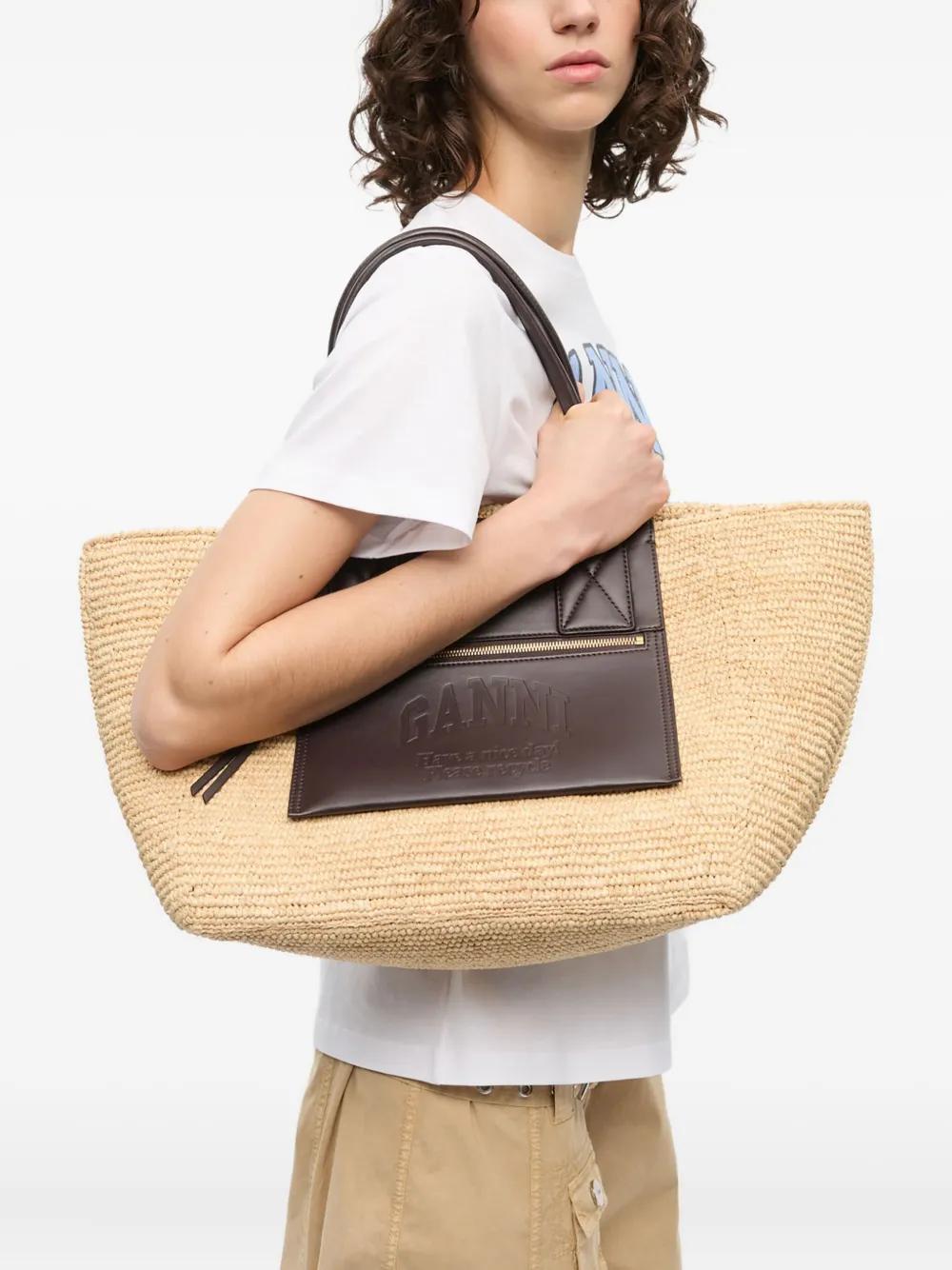 medium raffia tote bag  Product Image