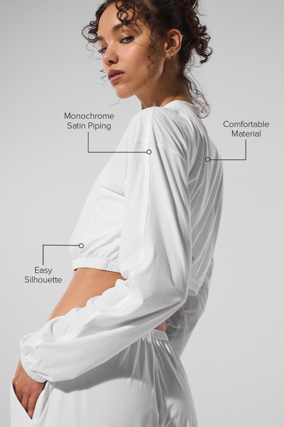 Cropped Breezy Full-Zip Cover Up - White Product Image