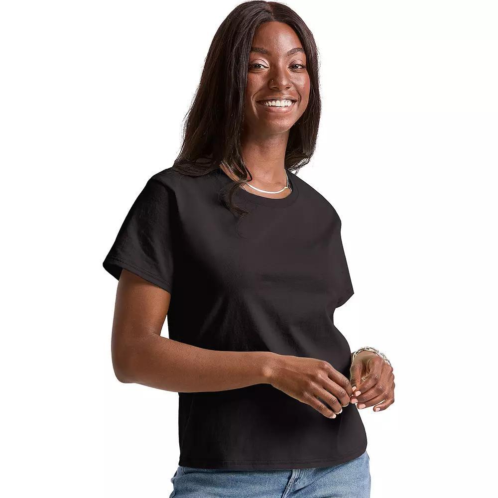 Women's Hanes® Essentials Classic Fit Tee, Size: XS, Black Product Image
