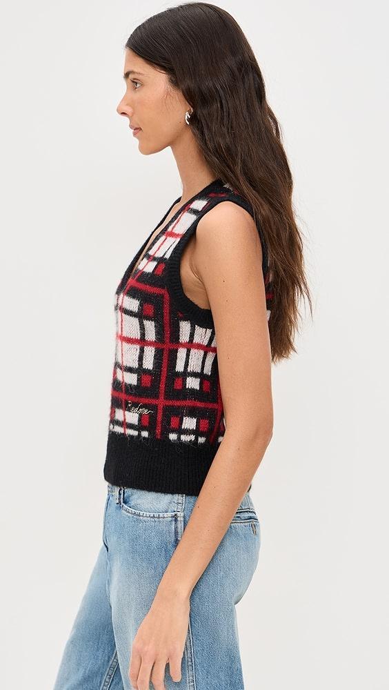 RE/DONE Tartan V Neck Vest | Shopbop Product Image