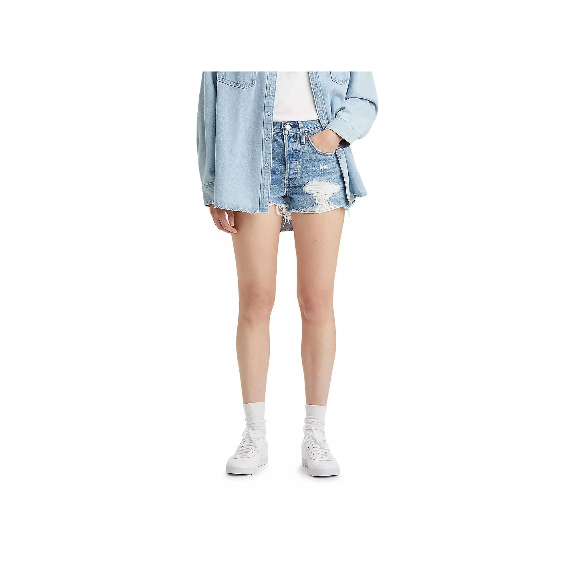 Levi's 501® Original Fit High-Rise Women's Jean Shorts - Quiet Riot 34: Denim, Fly Button Product Image