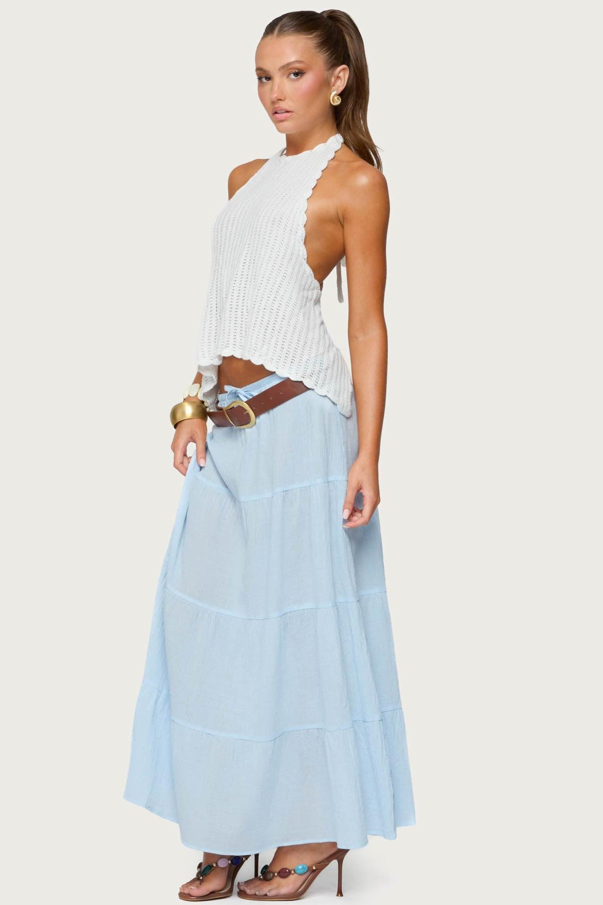 Kaila Cotton Tiered Maxi Skirt Product Image