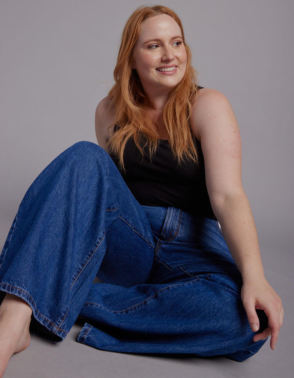 RSQ Womens High Rise Wide Leg Jeans - DARK WASH Product Image