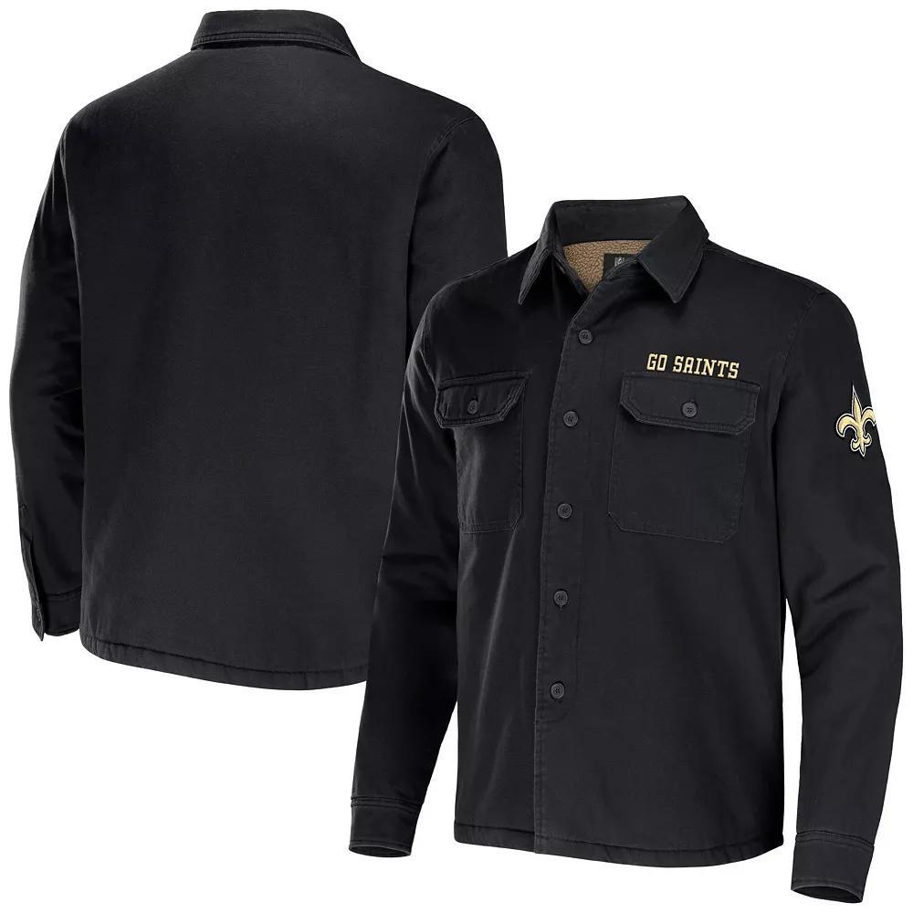 Men's NFL x Darius Rucker Collection by Fanatics Black Baltimore Ravens Canvas Button-Up Shirt Jacket, Size: XL Product Image