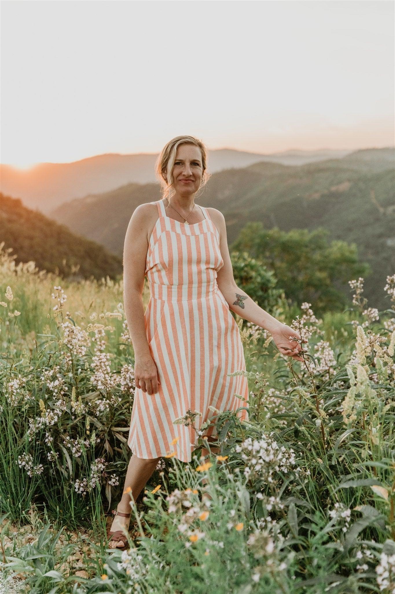 Juniper Dress in Pink Stripe Product Image