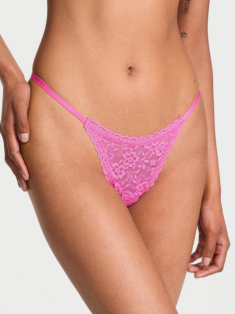 Lace Strappy-Back String Thong Panty Product Image