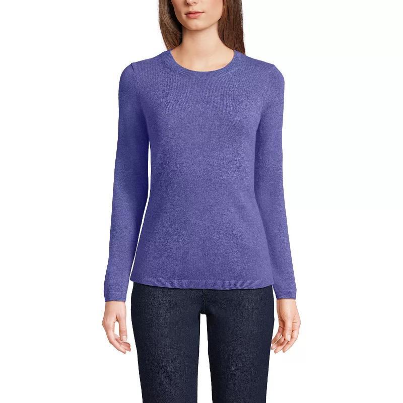 Women's Lands' End Crewneck Cashmere Sweater, Size: Medium, Gray Grey Product Image