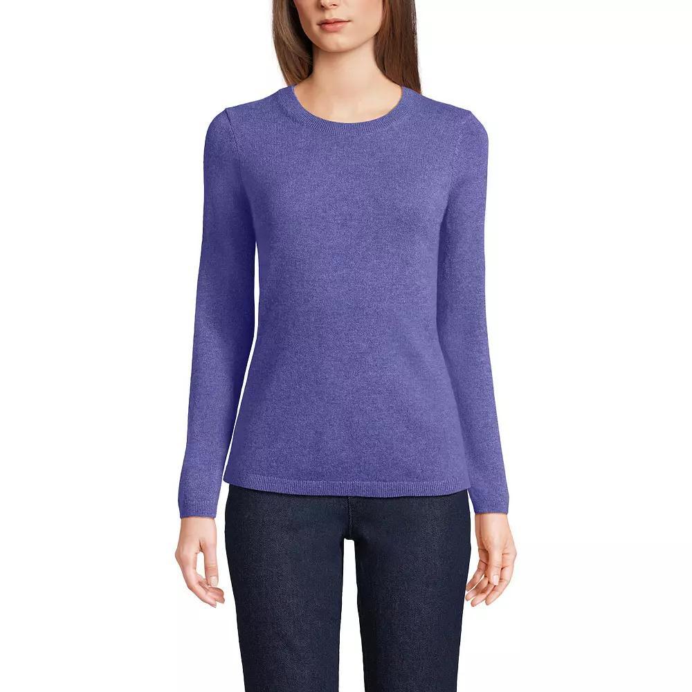 Women's Lands' End Crewneck Cashmere Sweater, Size: Medium, Gray Grey Product Image