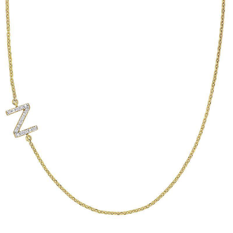 Stella Grace 14k Gold Diamond Accent Initial Necklace, Women's, Size: 18" Product Image