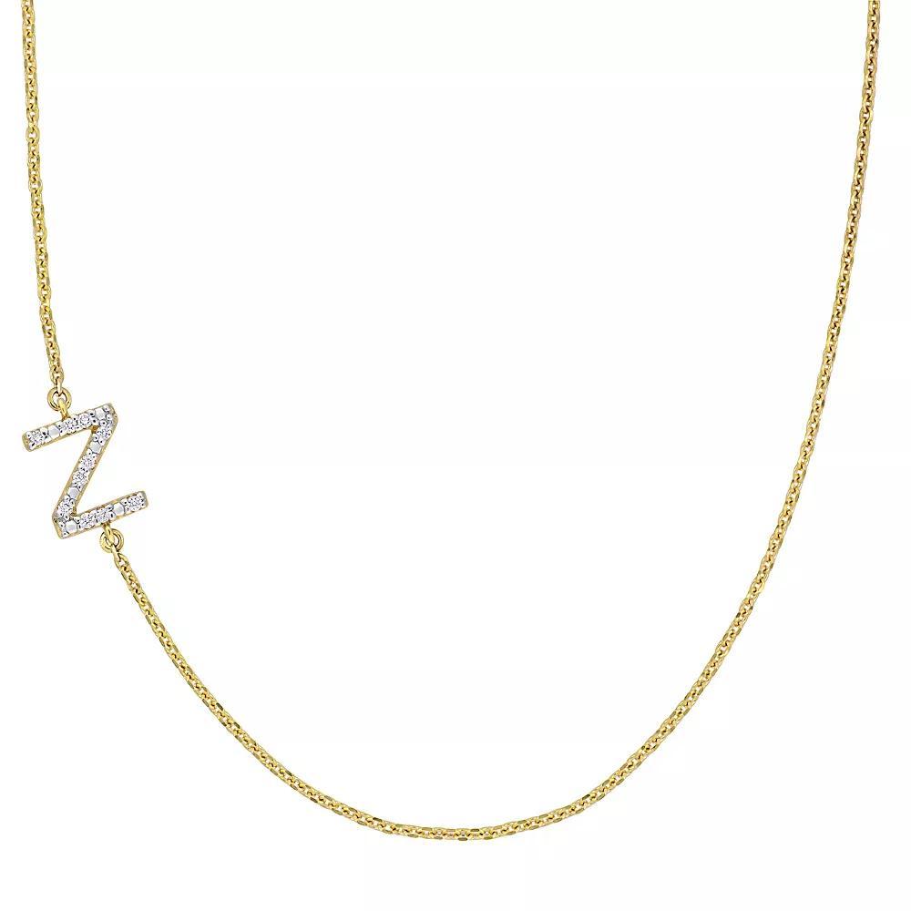 Stella Grace 14k Gold Diamond Accent Initial Necklace, Women's, Size: 18" Product Image