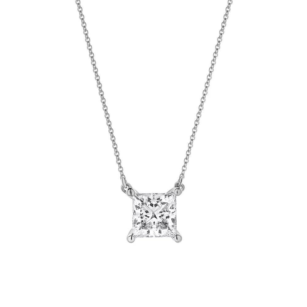 Diamond Brilliance 14k White Gold 3/4 Carat T.W. Lab-Grown Diamond Solitaire Pendant Necklace, Women's, Size: 18", 14k Gold Product Image