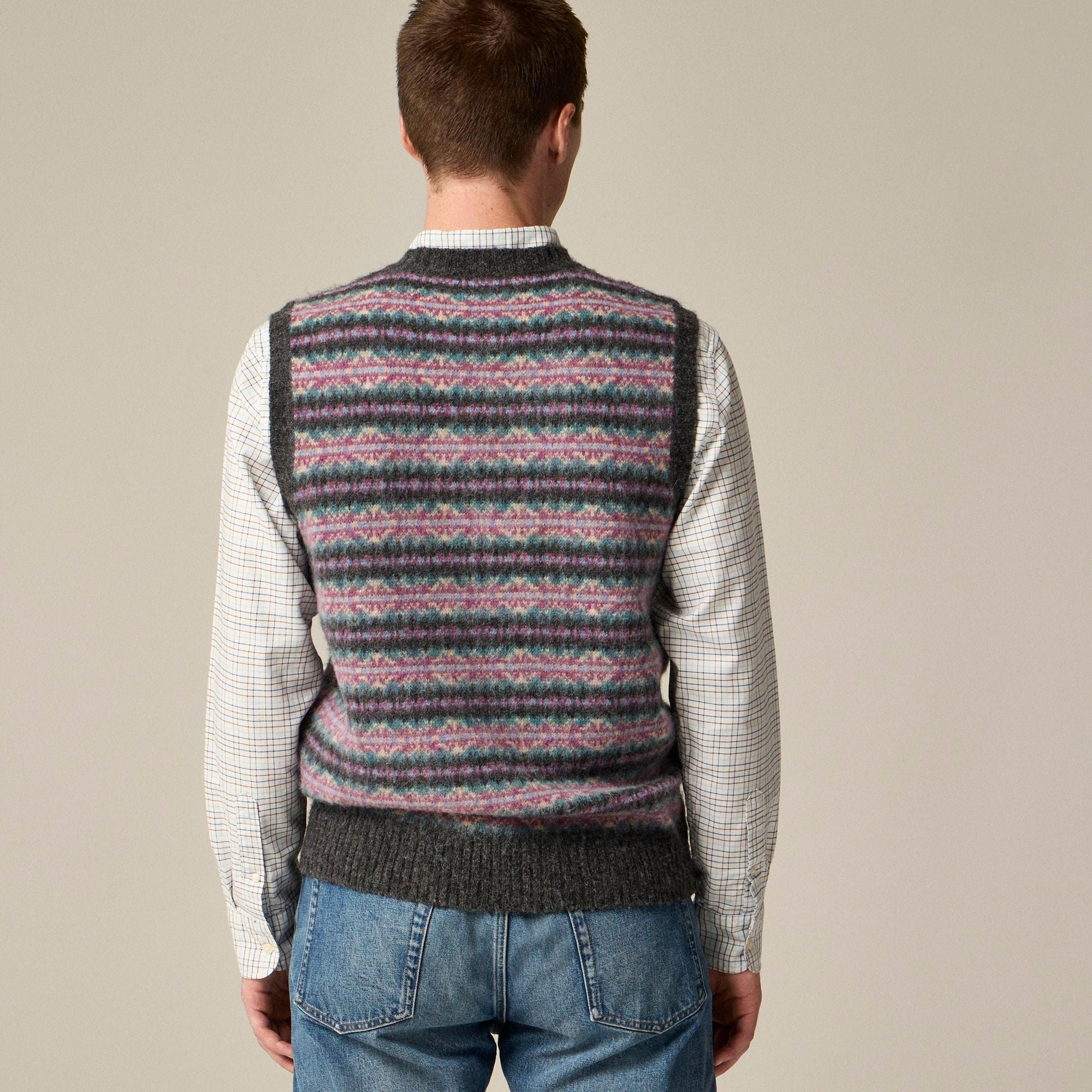 Brushed wool Fair Isle sweater-vest Product Image