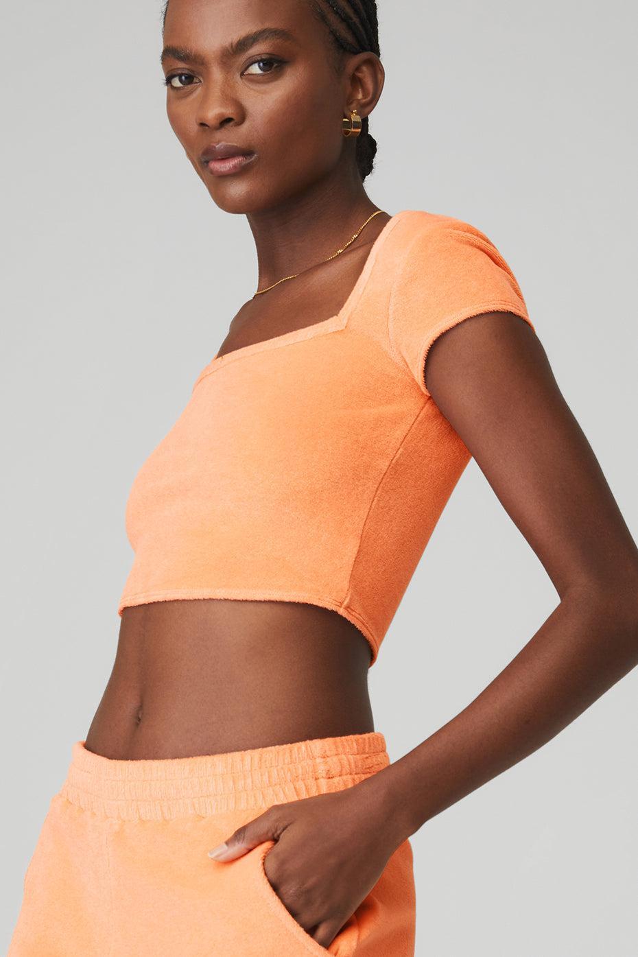 Alo Yoga | Terry Beachside Short Sleeve Top Orange Product Image