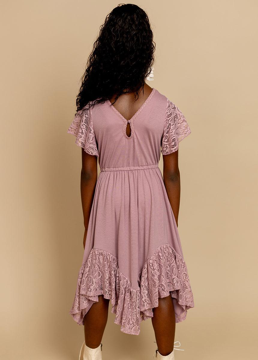Nemia Dress in Dusty Mauve Girls Product Image