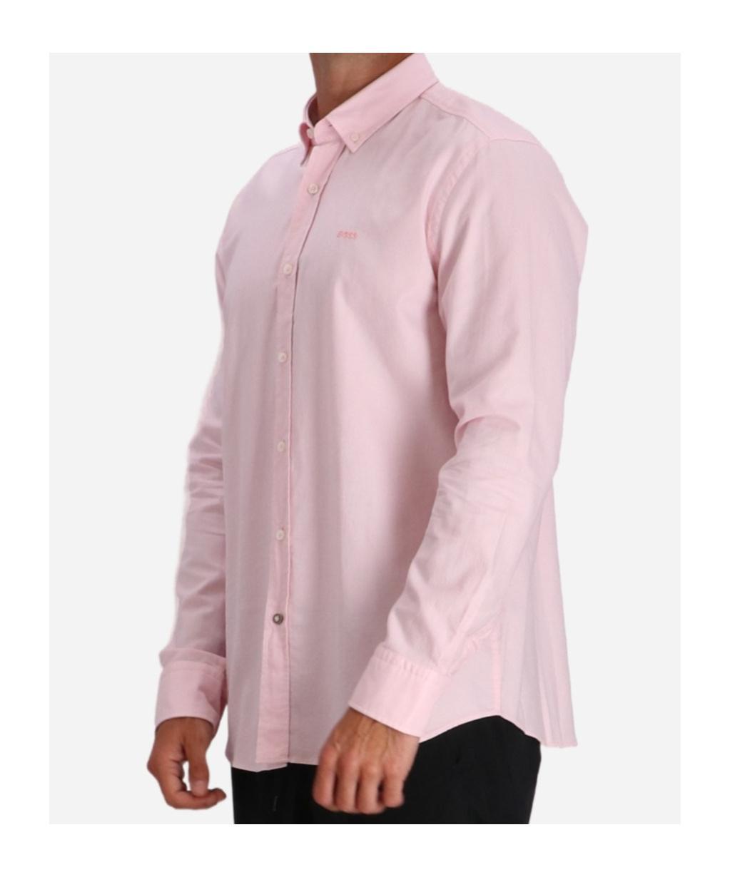 HUGO BOSS Long-sleeved Shirt In Pink Product Image