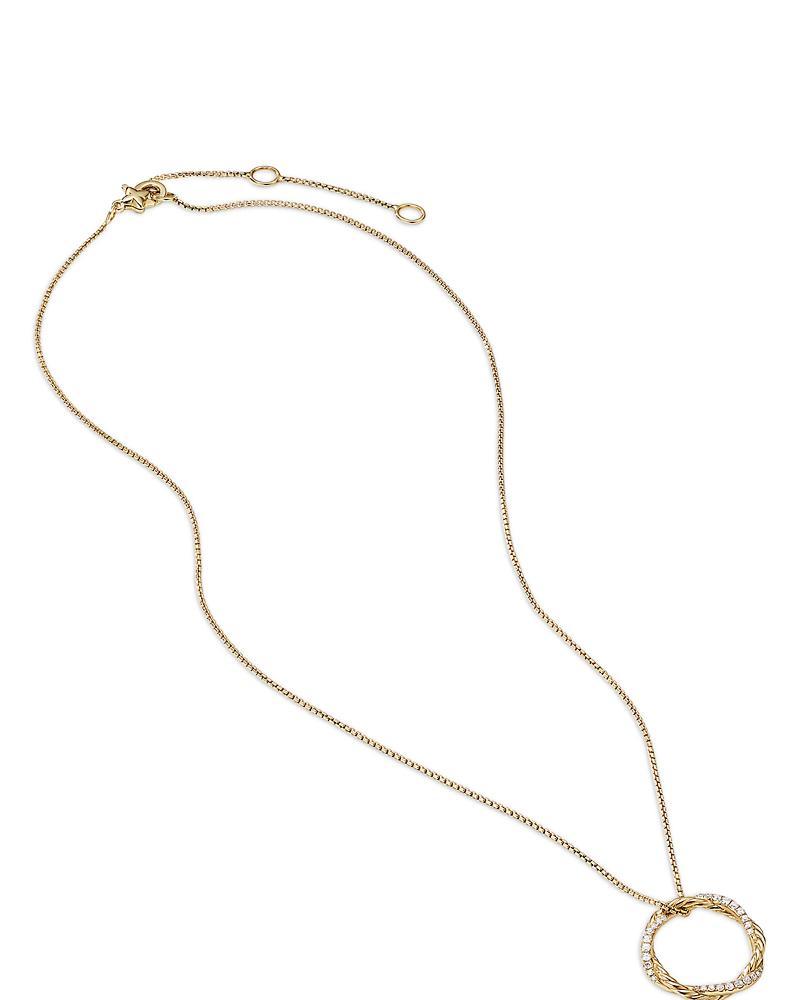 David Yurman 18K Yellow Gold Petite Infinity Pendant Necklace with Diamonds, 17 Product Image