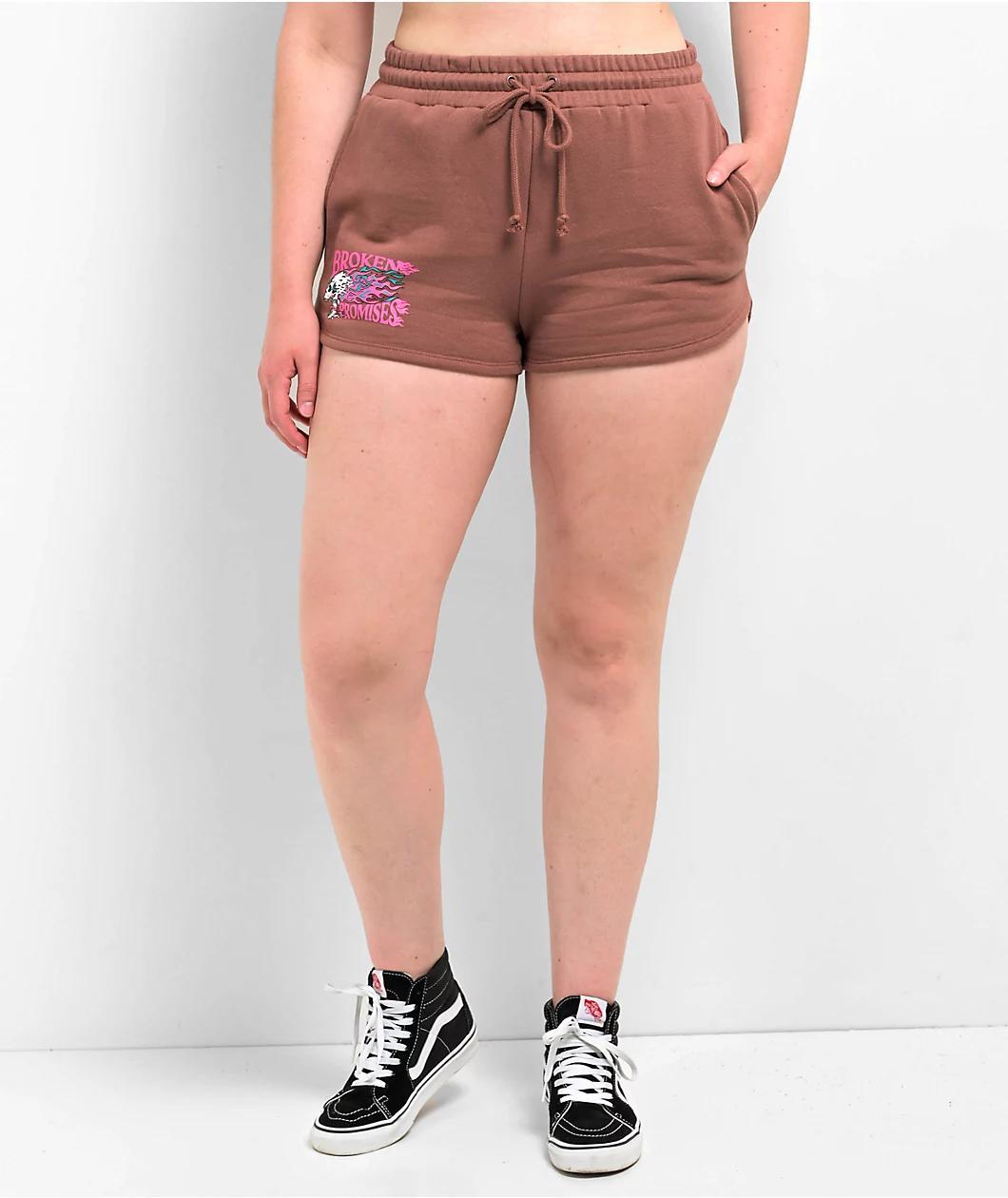 Broken Promises Howler Brown Sweat Shorts Product Image