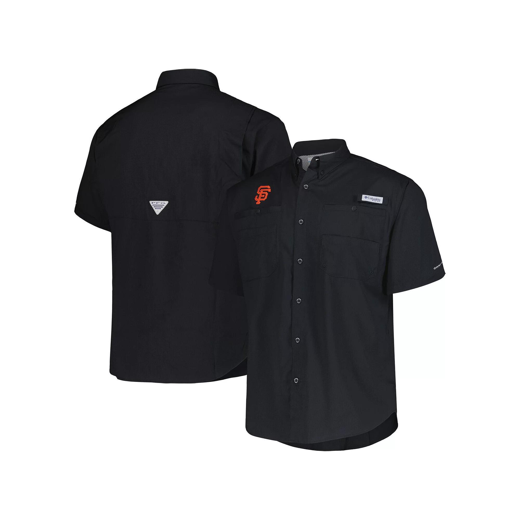 Men's Columbia Black San Francisco Giants Tamiami Omni-Shade Button-Down Shirt, Size: Large Product Image