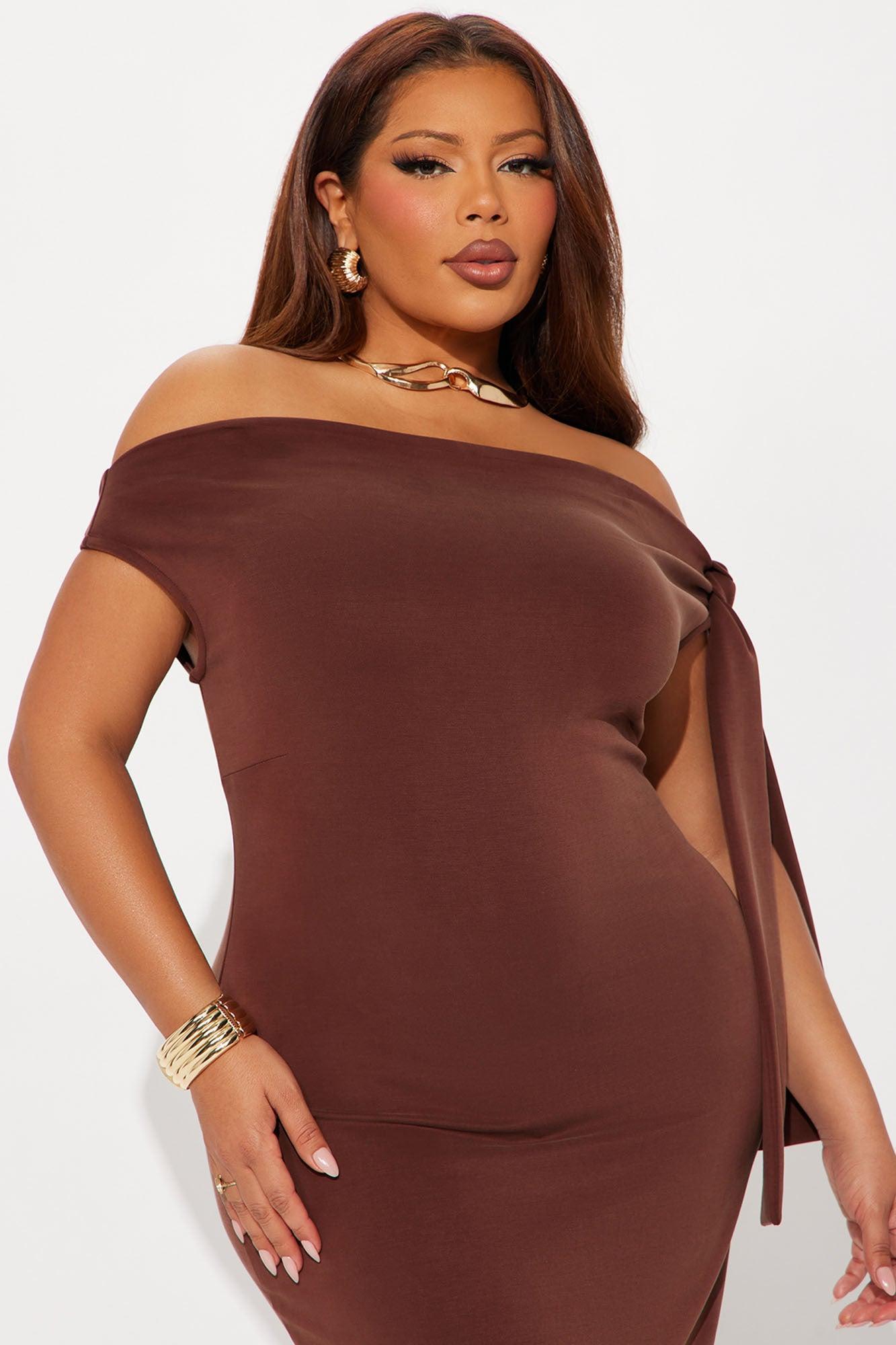 Paris Knotted Maxi Dress - Chocolate Product Image