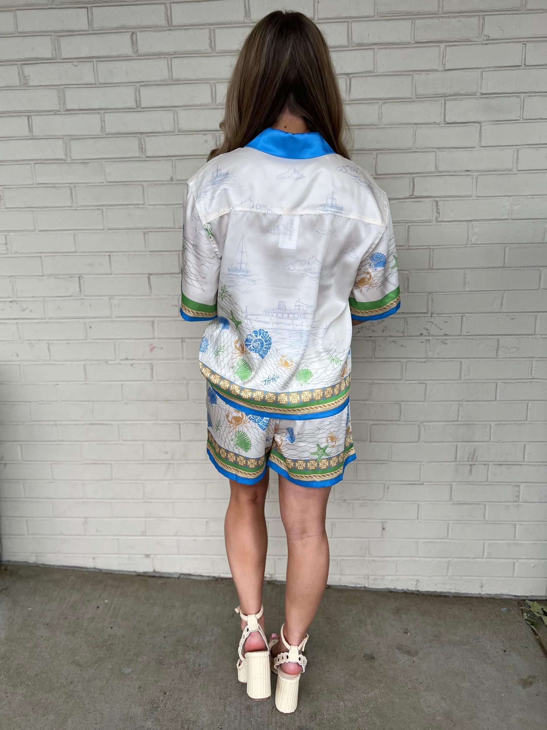 Sandi Coastal Print Shirt Product Image