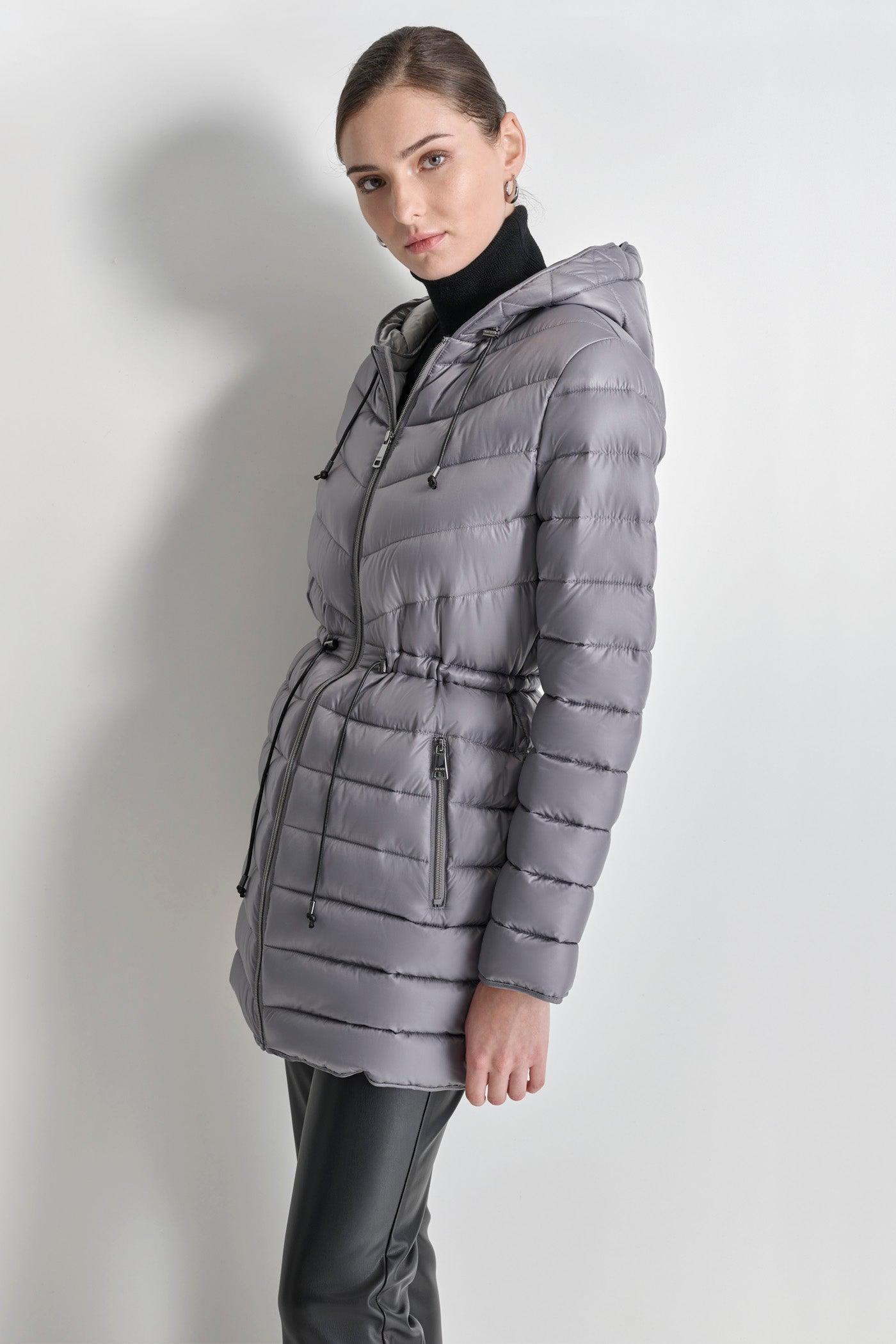 PUFFER JACKET WITH CINCHED WAIST Product Image